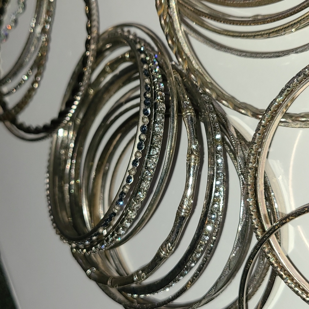 Silver Tone Bangles - image 4